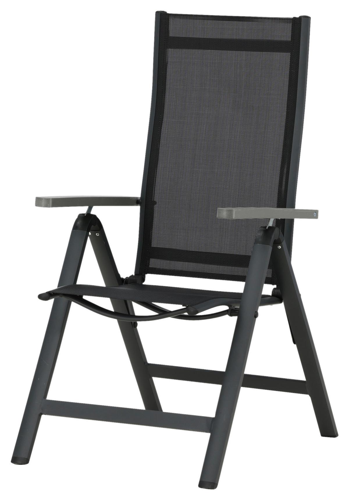Gartensessel-Set Albany Aluminium - Schwarz, KONVENTIONELL, Metall (59/109,5/67cm) - Gardenson