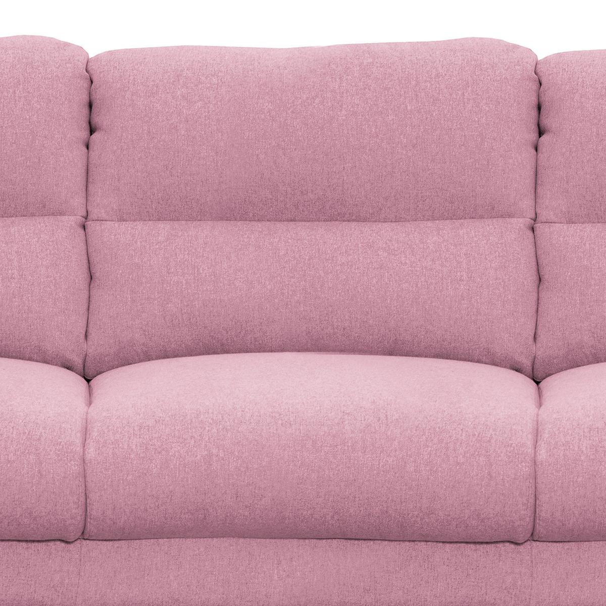 3-sitzer-sofa Tromso Rosa B: 209 Cm - Schwarz/Rosa, Design, Textil (209/87/88cm) - Livetastic