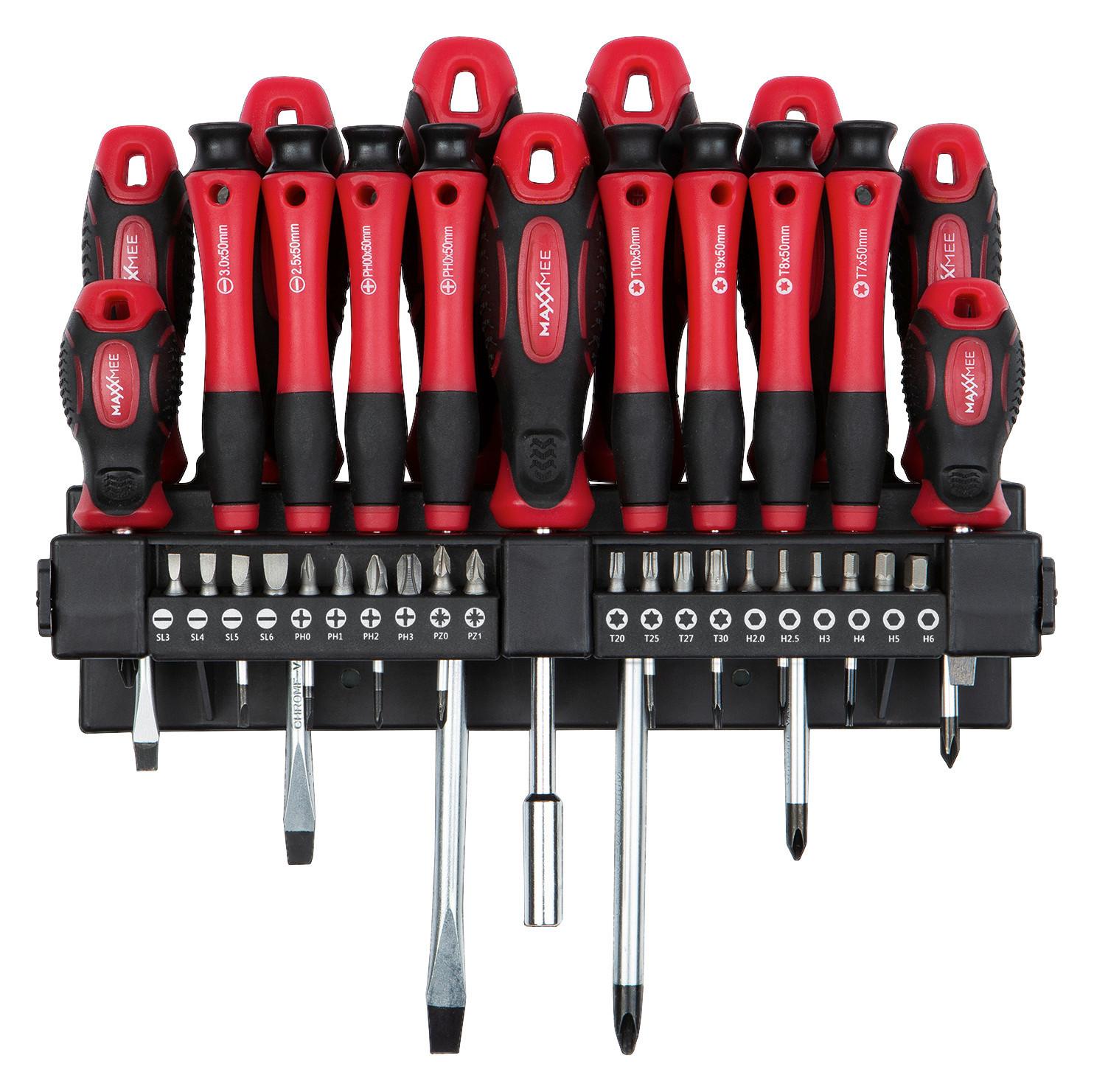 Schraubendreher-set Maxxmee 37--Teilig. Mit Wandhalterung - Basics, Kunststoff/Metall (29/22/7,5cm)