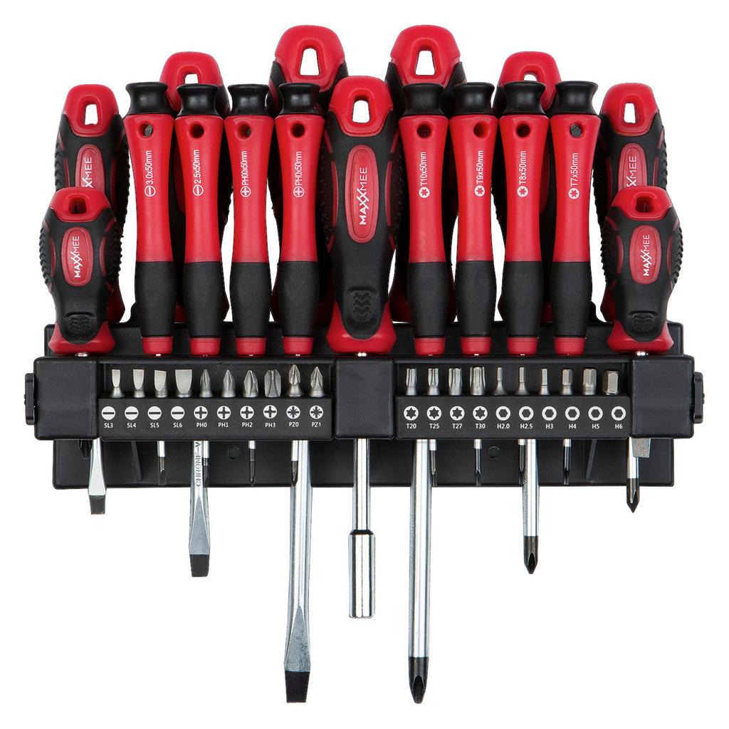 Schraubendreher-Set Maxxmee 37--Teilig. mit Wandhalterung
