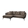 Ecksofa Baggio Mit Kissen Textil Braun - Schwarz/Braun, MODERN, Holz/Textil (277/94/162cm) - Livetastic