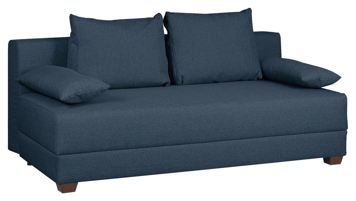 Schlafsofa Dingo, Dunkelblau B: 202 cm - Dunkelbraun/Dunkelblau, Design, Textil (202/85/110cm) - MID.YOU