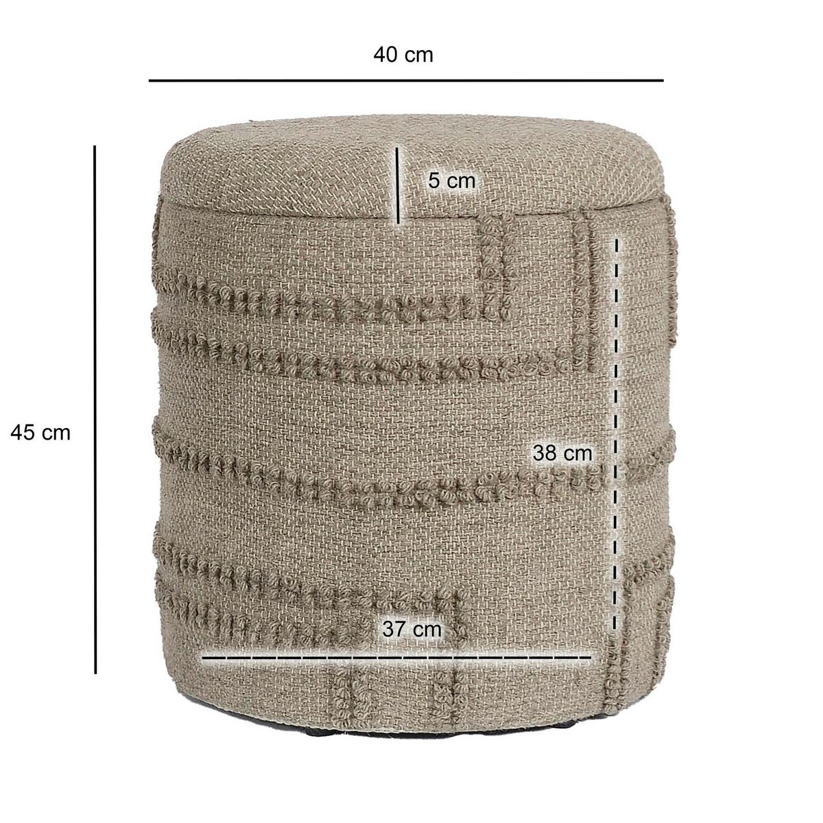 Hocker Braun B: 40cm - Braun, Design, Textil (40/45/40cm) - MID.YOU