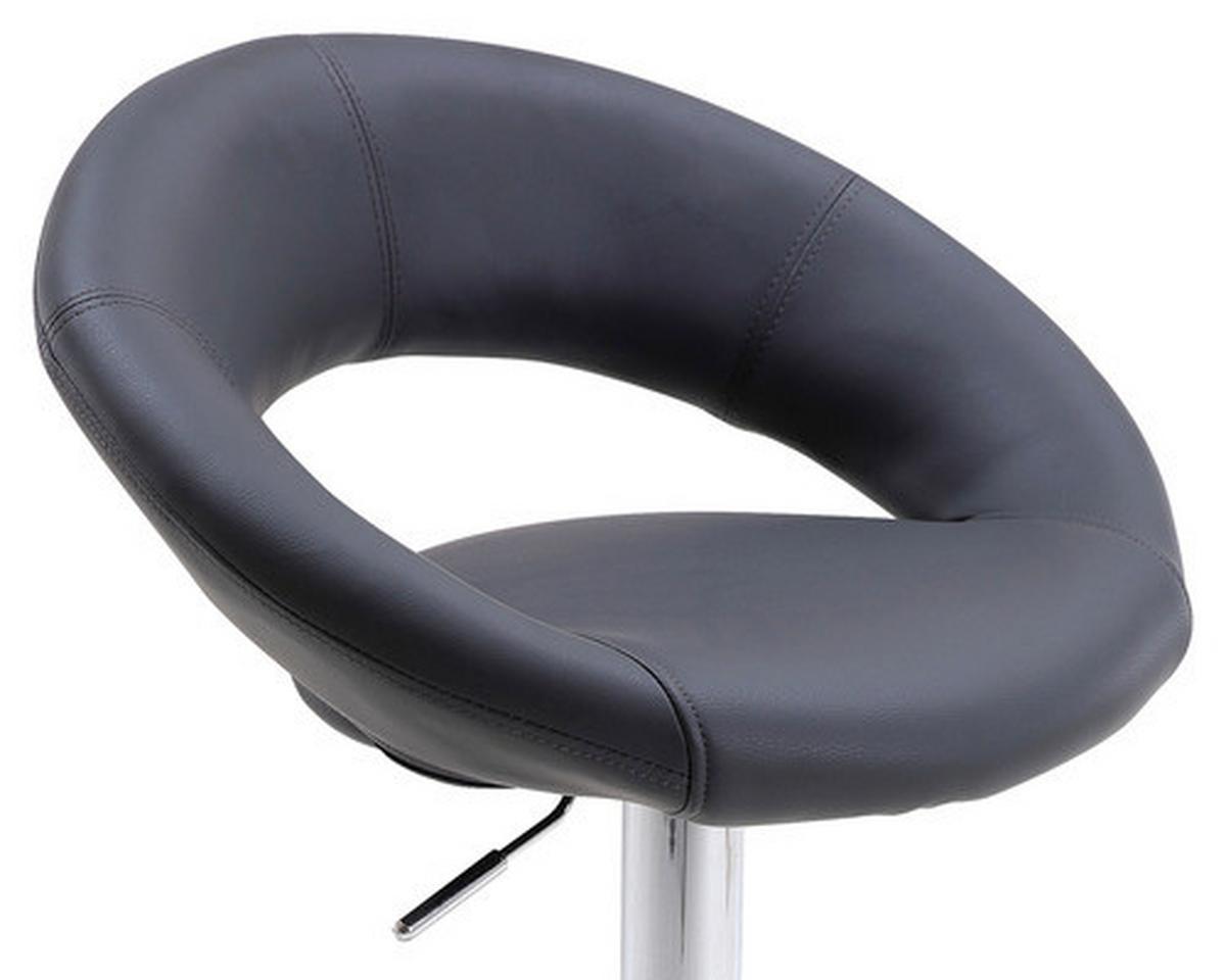 Barhocker höhenverstellbar mit Lehne Scott Grau/Chrom - Chromfarben/Grau, MODERN, Holz/Kunststoff (56/82-103/50cm)