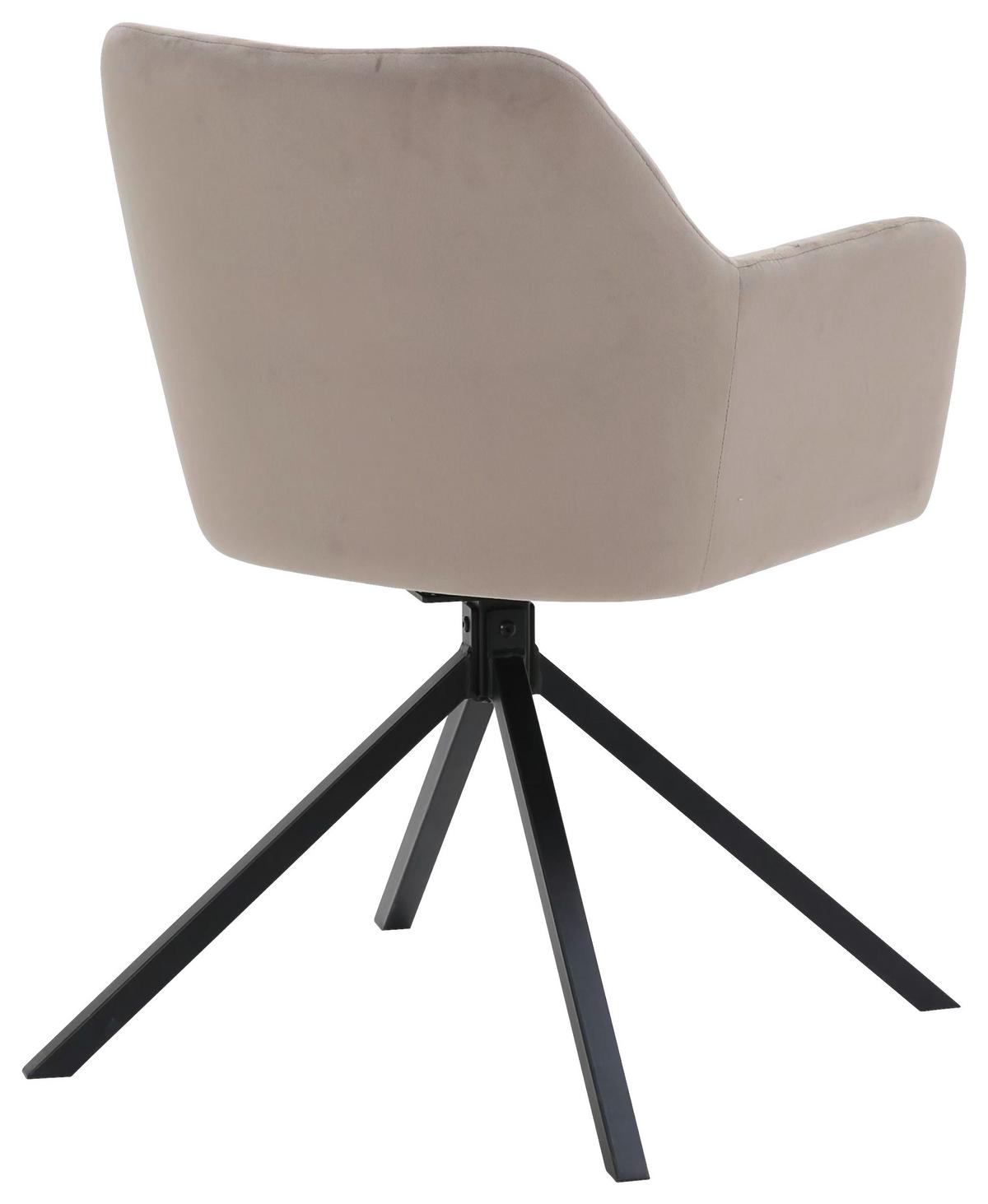 Stuhl Patti Beige, Sitzfl. 360° drehbar - Beige/Schwarz, KONVENTIONELL, Textil/Metall (58/81/54cm)