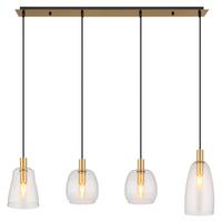 Hängeleuchte 15789-4hm - Messingfarben, KONVENTIONELL, Glas/Metall (107/16/120cm) - Globo