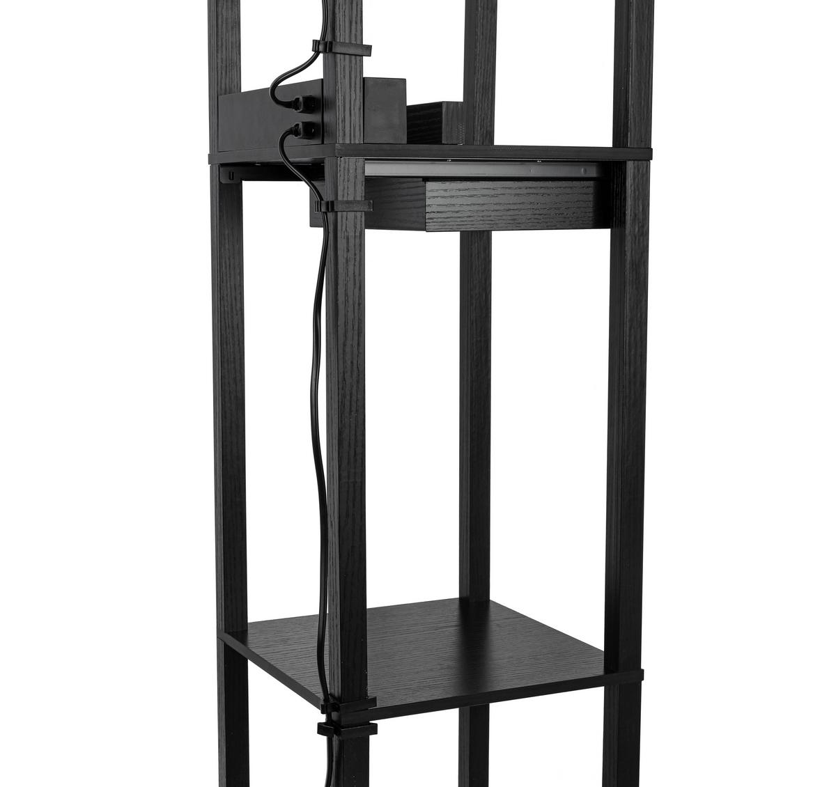 STOJACÍ LAMPA SVEN - bílá/černá, Basics, kov/kompozitní dřevo (26/160/26cm)