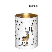 Laterne Lorik - Goldfarben/Weiß, KONVENTIONELL, Metall (10/13cm) - Luca Bessoni