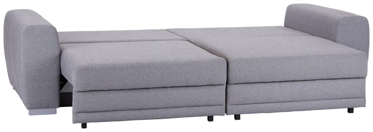 Big Sofa Concord Schlaffunktion B: 252 cm Grau - Chromfarben/Grau, Design, Textil (252/87/107cm) - Ondega