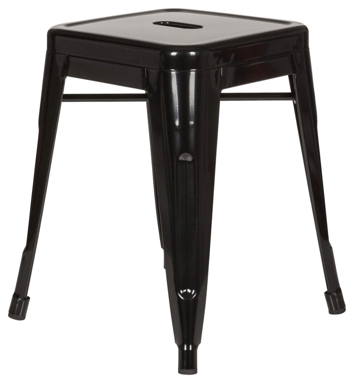 Hocker Vantaggio Stahl Schwarz H: 46 Cm Stapelbar - Schwarz, Basics, Metall (39/46/39cm) - MID.YOU