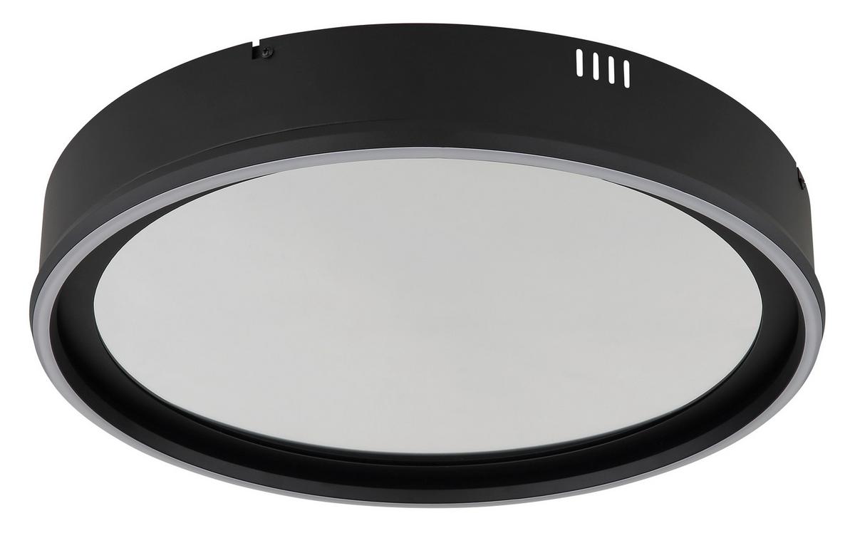 LED-Deckenleuchte Memory-Funktion - Klar/Schwarz, Design, Glas/Kunststoff (51,5/8,5cm) - Globo