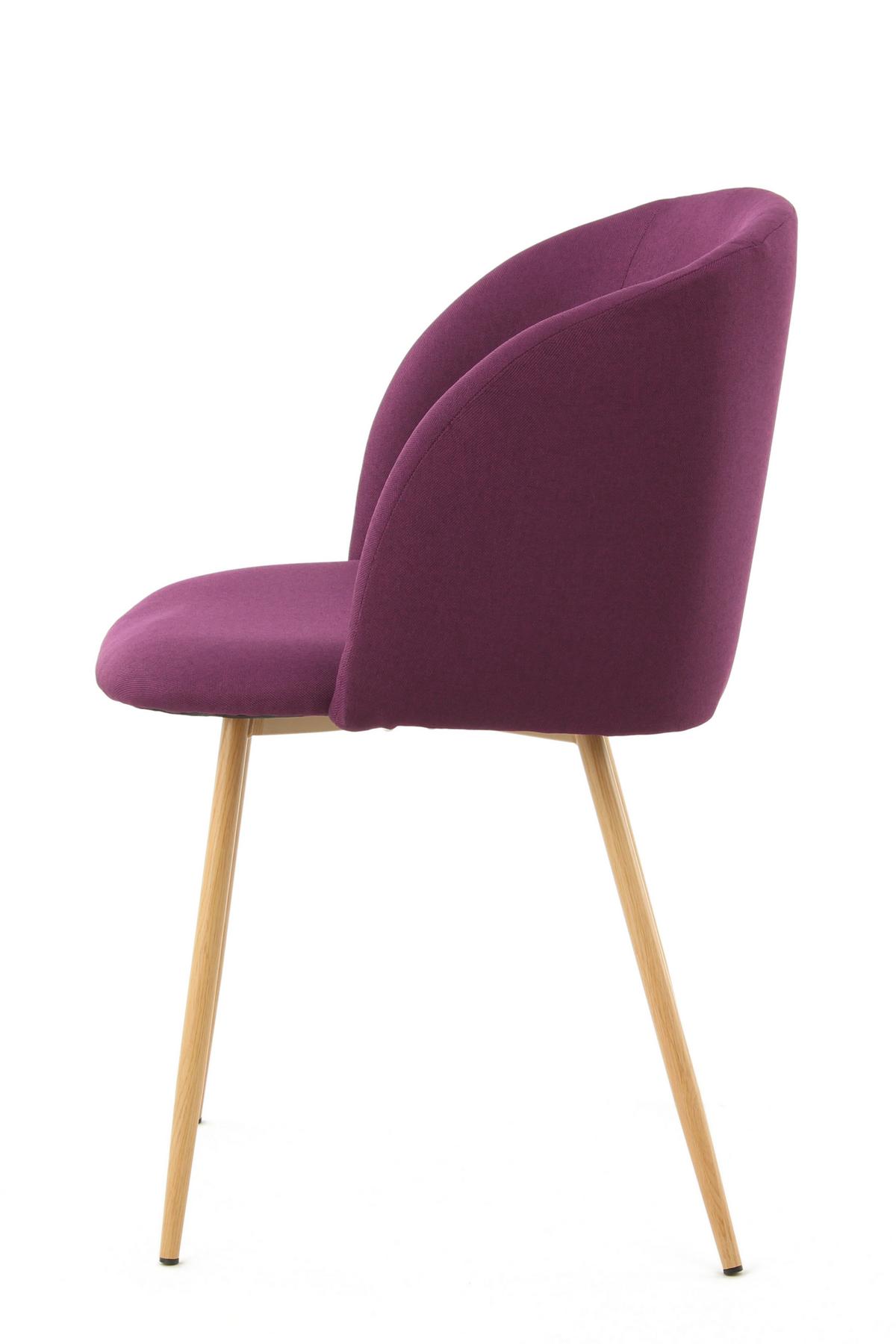 Schalenstuhl Celina Violett Gepolstert 2er-Set - Violett, Design, Kunststoff/Metall (54/84/56cm) - Kayoom