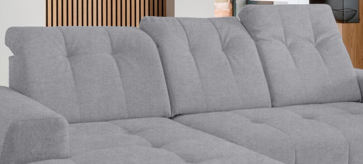 Ecksofa mit USB Anschluss Sano, Hellgrau, S: 180x258 cm - Hellgrau/Schwarz, MODERN, Textil (180/258cm) - Livetastic
