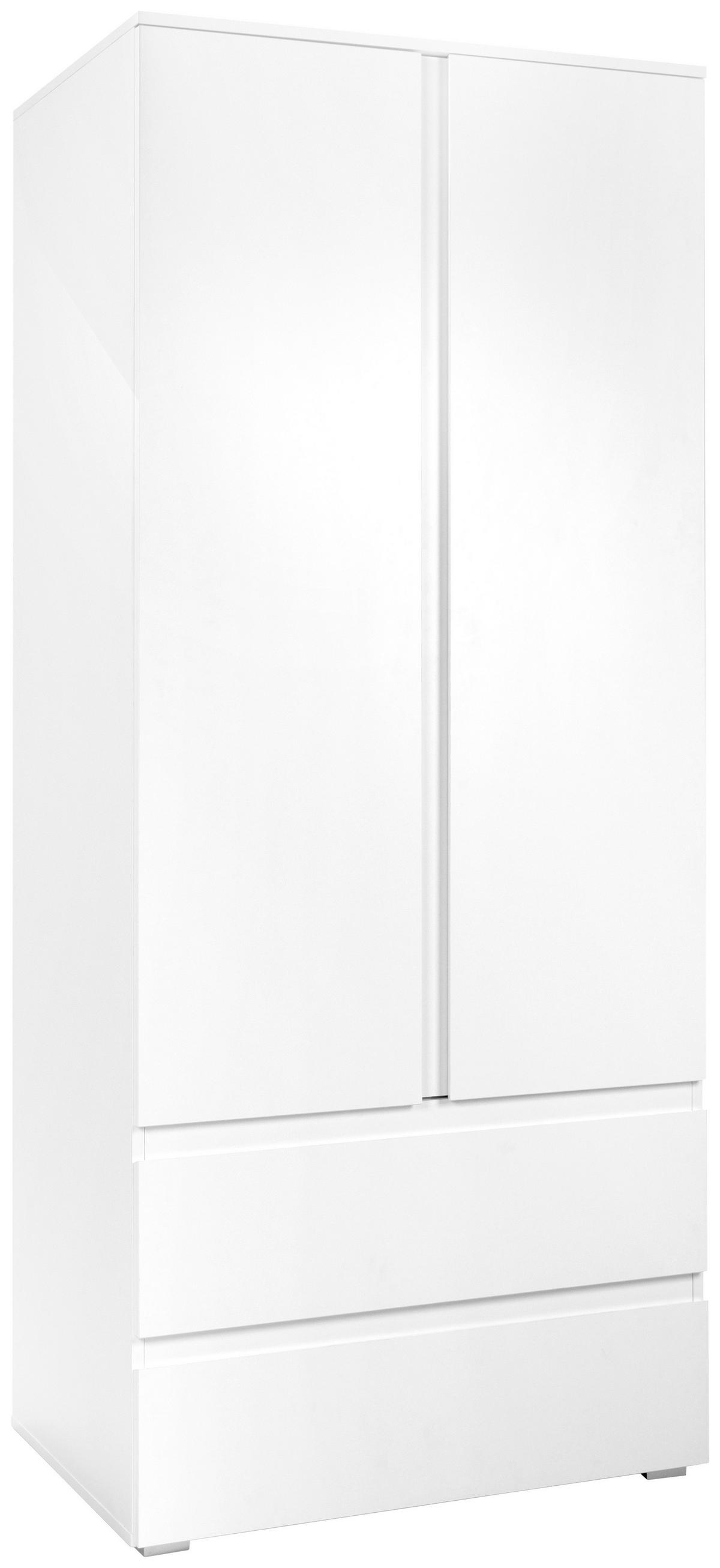 Drehtürenschrank Mit Laden B: 80 Cm Image, Weiß - Weiß, Basics, Holzwerkstoff (80/191/55cm) - MID.YOU