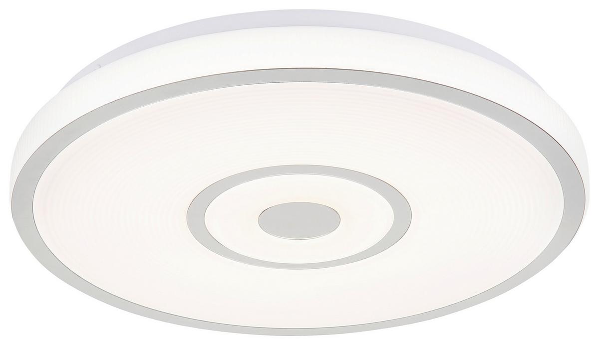 LED-Deckenleuchte Charlie - Chromfarben/Weiß, Basics, Kunststoff/Metall (38/5,5cm) - Luca Bessoni