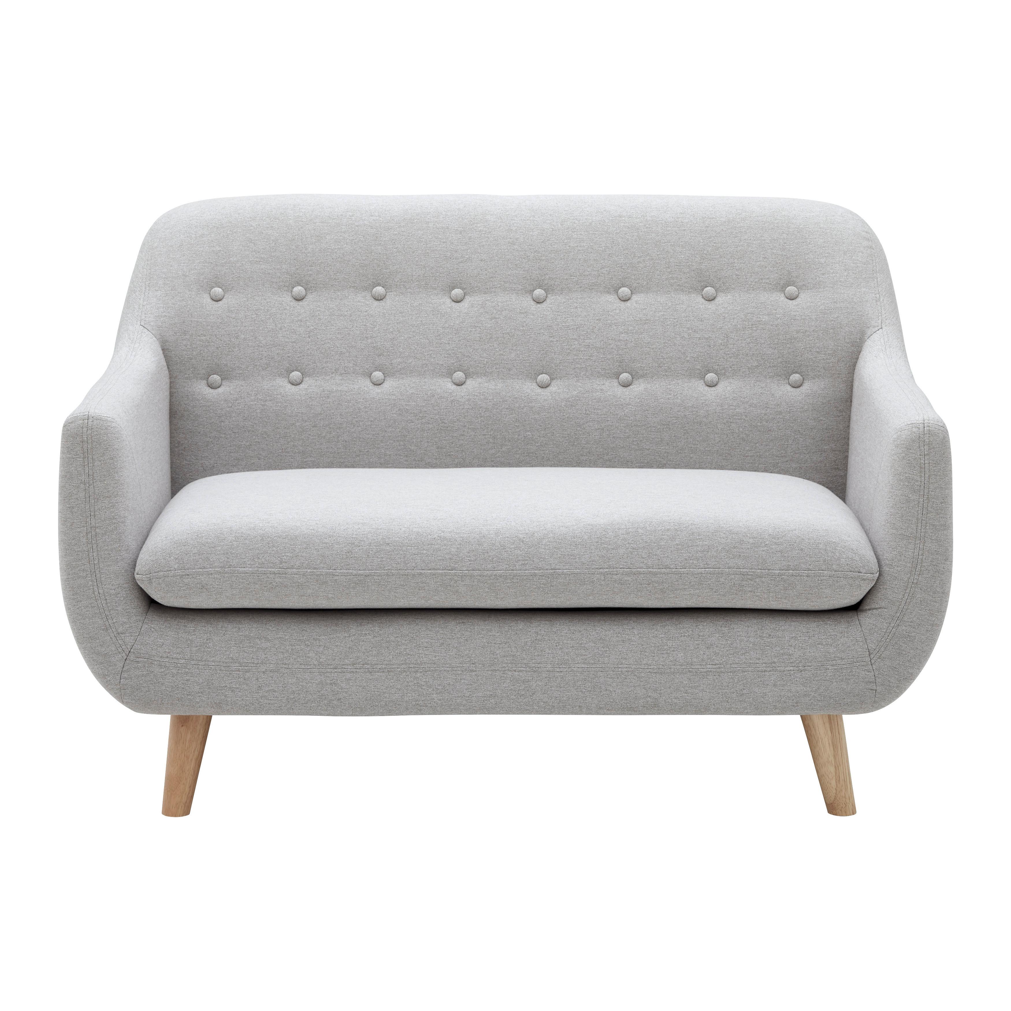 Pohovka DILLY světle šedá - světle šedá, Moderní, dřevo/textil (130/85/78cm) - Bessagi Home