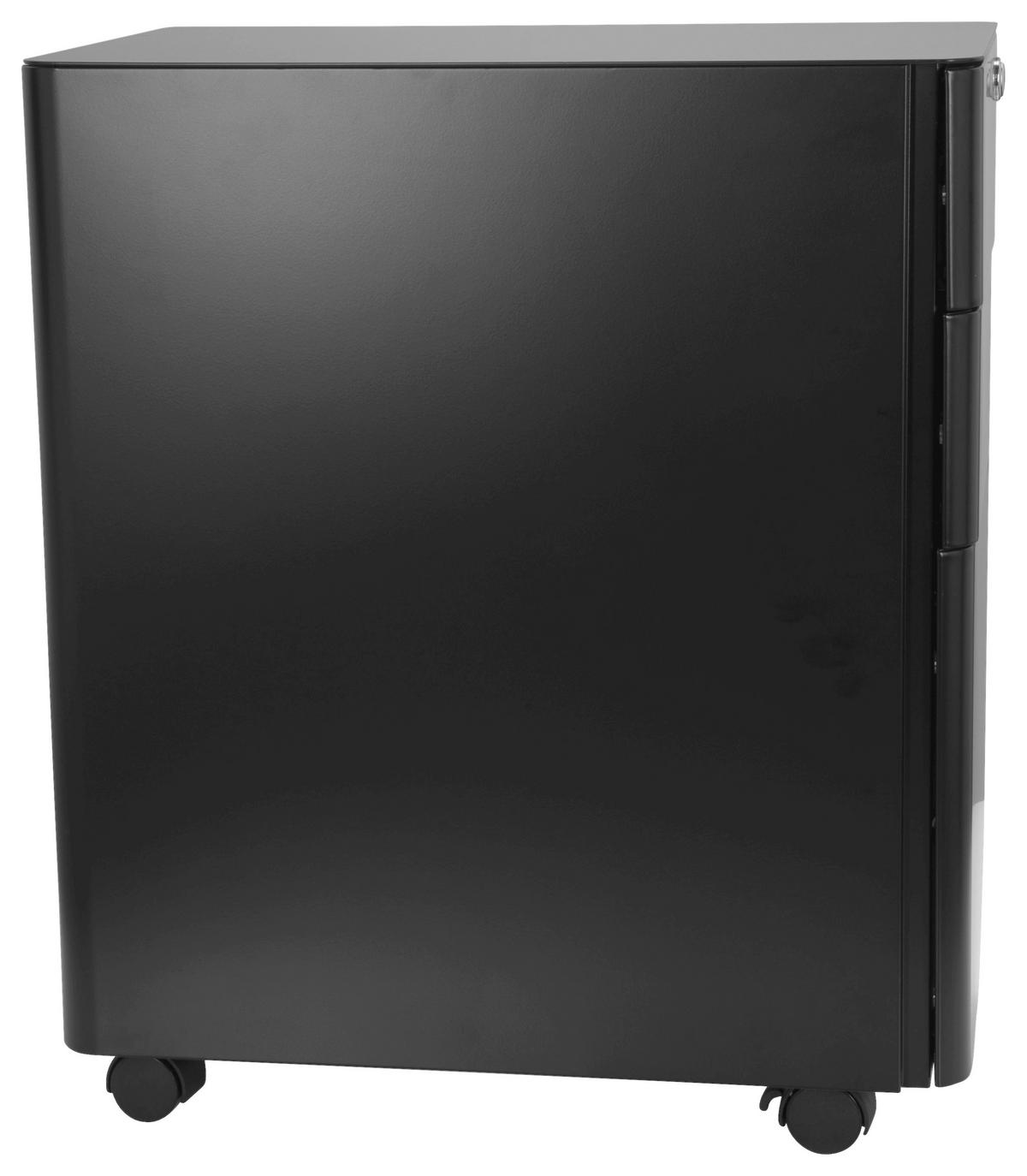 Rollcontainer Color I Schwarz - Schwarz, MODERN, Kunststoff/Metall (30/59/50cm) - MID.YOU