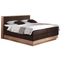 Boxspringbett H4xh4 mit Topper & Bettkasten 160x200 Moneta - Eichefarben/Dunkelbraun, MODERN, Holz/Textil (160/200cm) - MID.YOU