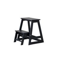 Trritthocker Skala, Schwarz 45,5x49x38,5 cm - Schwarz, Natur, Holz (45,5/49/38,5cm) - Gardenson