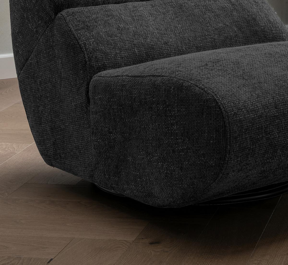 Sessel Lucera Schwarz 360° Drehbar, B: 74 Cm - Schwarz, Design, Textil (74/85/105cm) - Livetastic