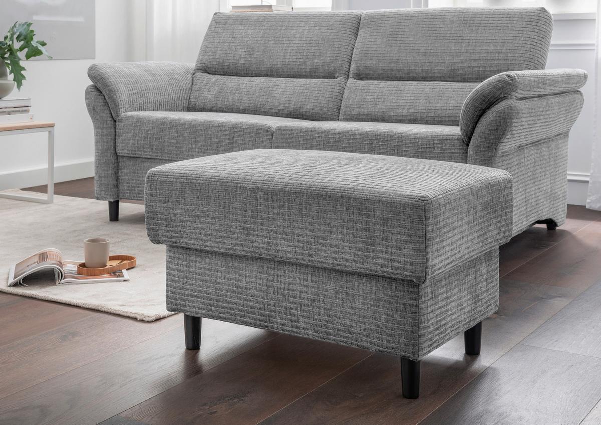 Hocker Cavoli, Grau B: 76 cm - Schwarz/Grau, MODERN, Textil (76/46/55cm) - Livetastic
