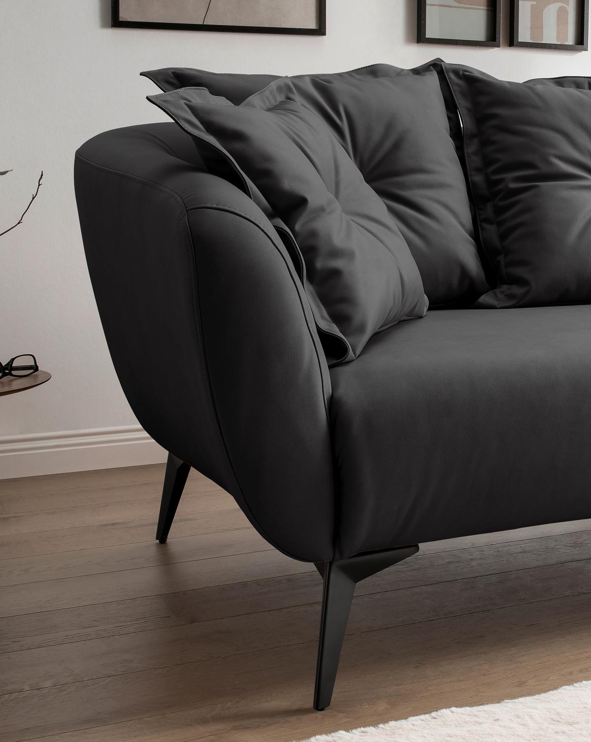 Ecksofa Baggio Schwarz S: 277x162 cm - Schwarz, MODERN, Textil (277/162cm) - Livetastic