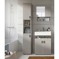 Badezimmer Mone Kaschmir/Schwarz B: 90cm - Kaschmir/Schwarz, Trend, Glas/Holzwerkstoff (90cm) - MID.YOU