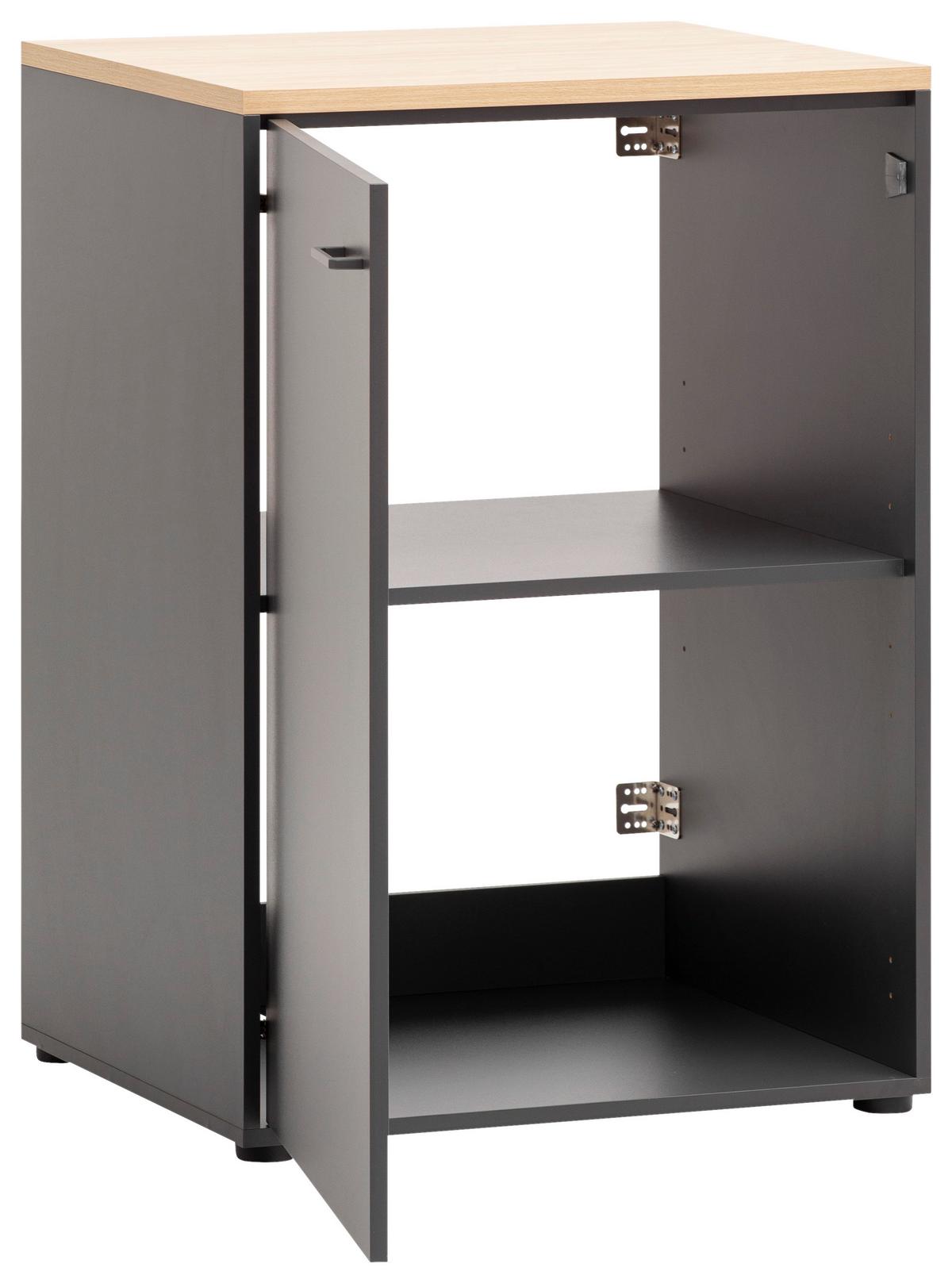 Mehrzweckschrank Antharzit/eichefarben B:67,1cm - Eichefarben/Anthrazit, MODERN, Holzwerkstoff (67,1/95,8/60cm) - MID.YOU