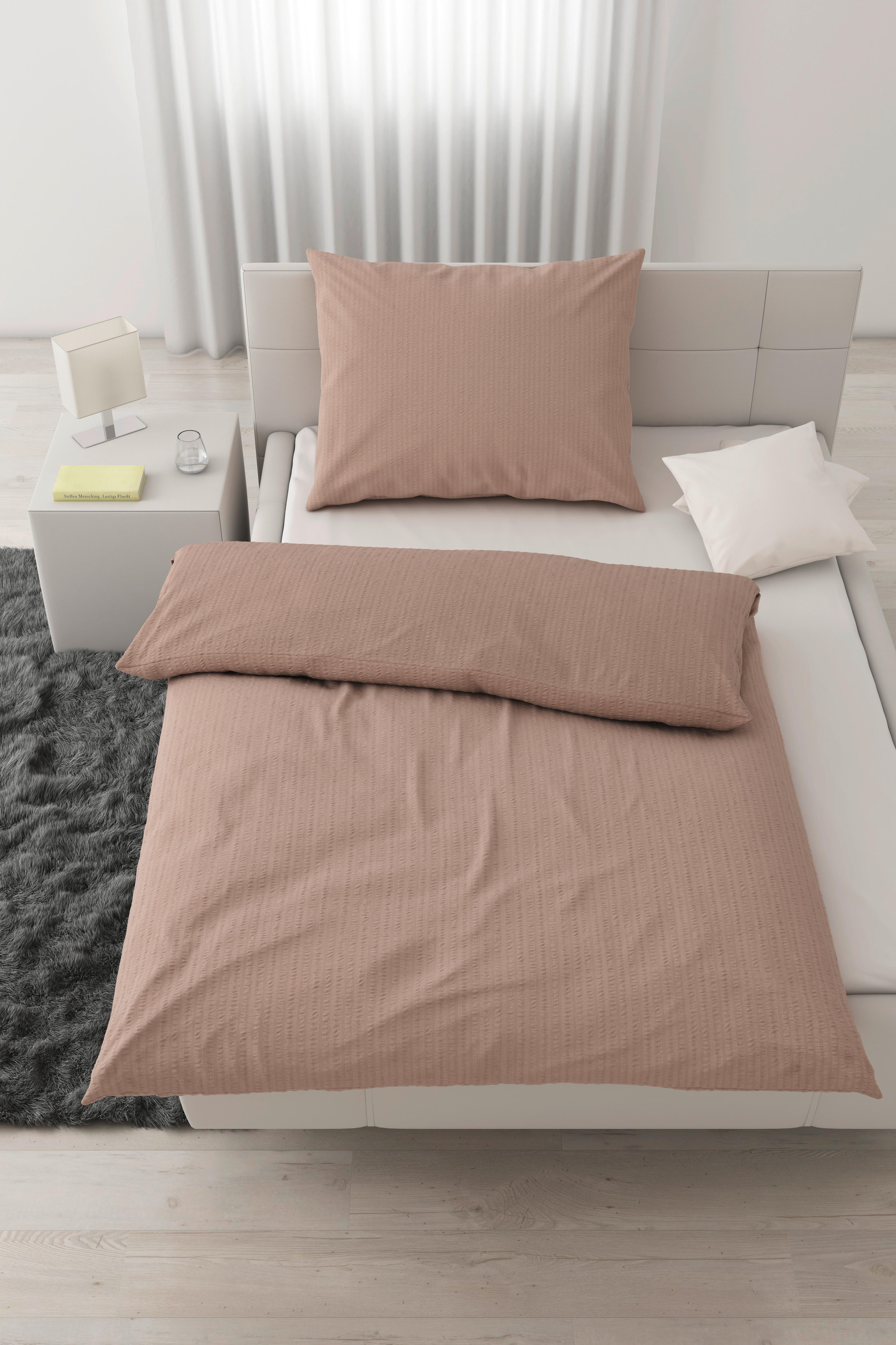 Povlečení Babs, 140/200cm, Šedohnědá - šedohnědá, Moderní, textil (140/200cm) - Modern Living