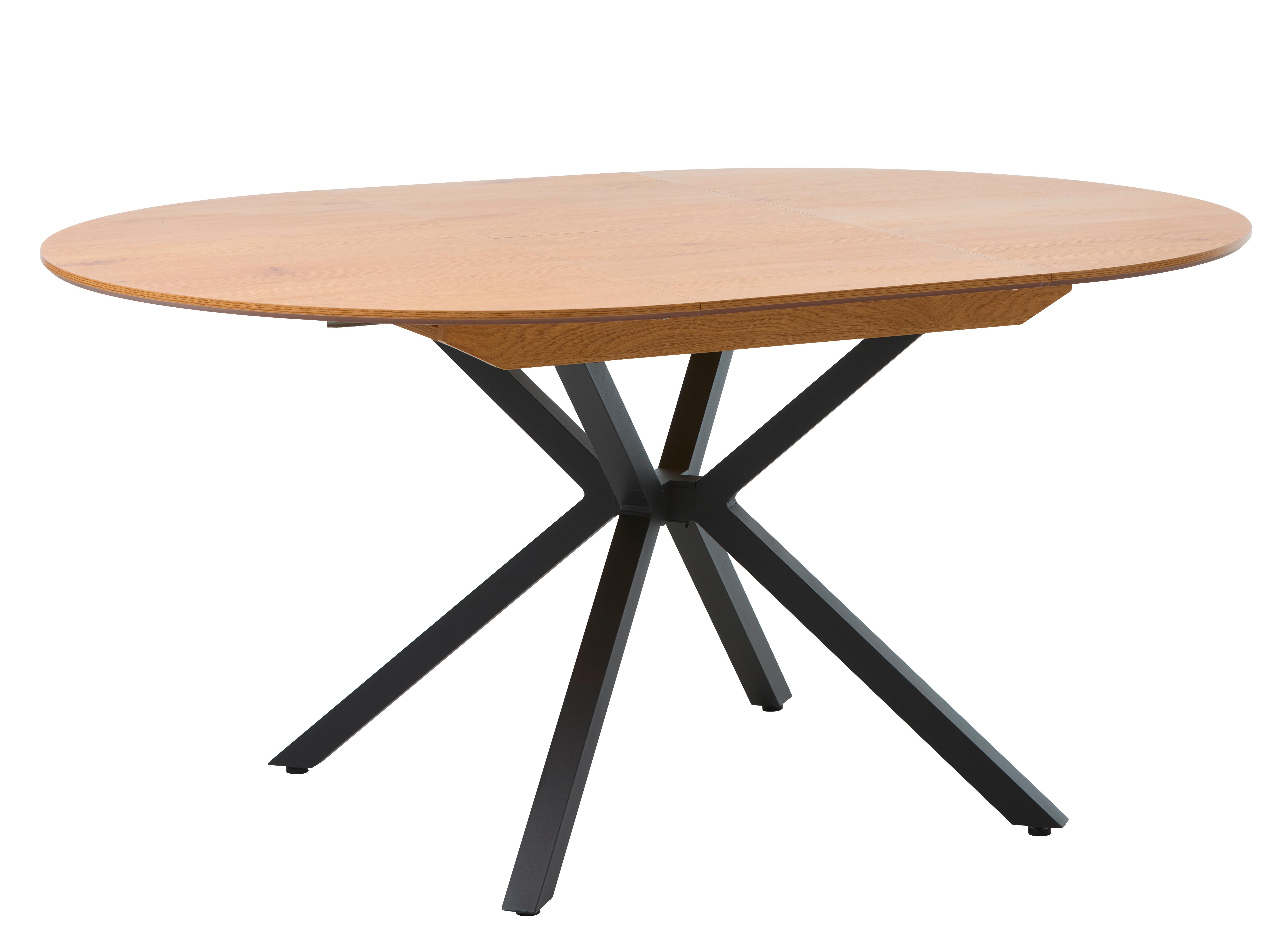 Esstisch Cesura Eichefarben, L: 120 cm - Eichefarben/Schwarz, MODERN, Holzwerkstoff/Metall (120/120/75cm) - Livetastic