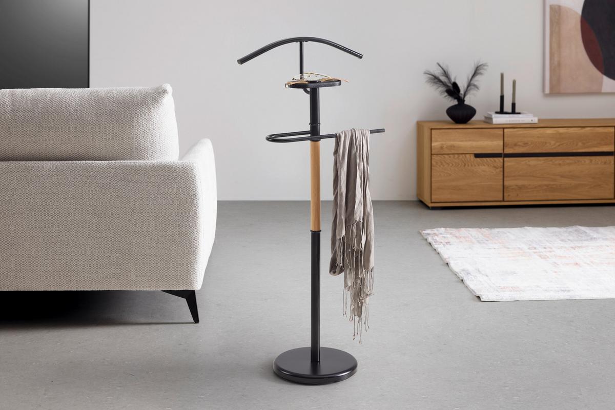 NEMÝ SLUHA MICHA II -SB- - čierna/prírodná farba, Modern, kov/drevo (45/111/28.5 cmcm) - Mömax