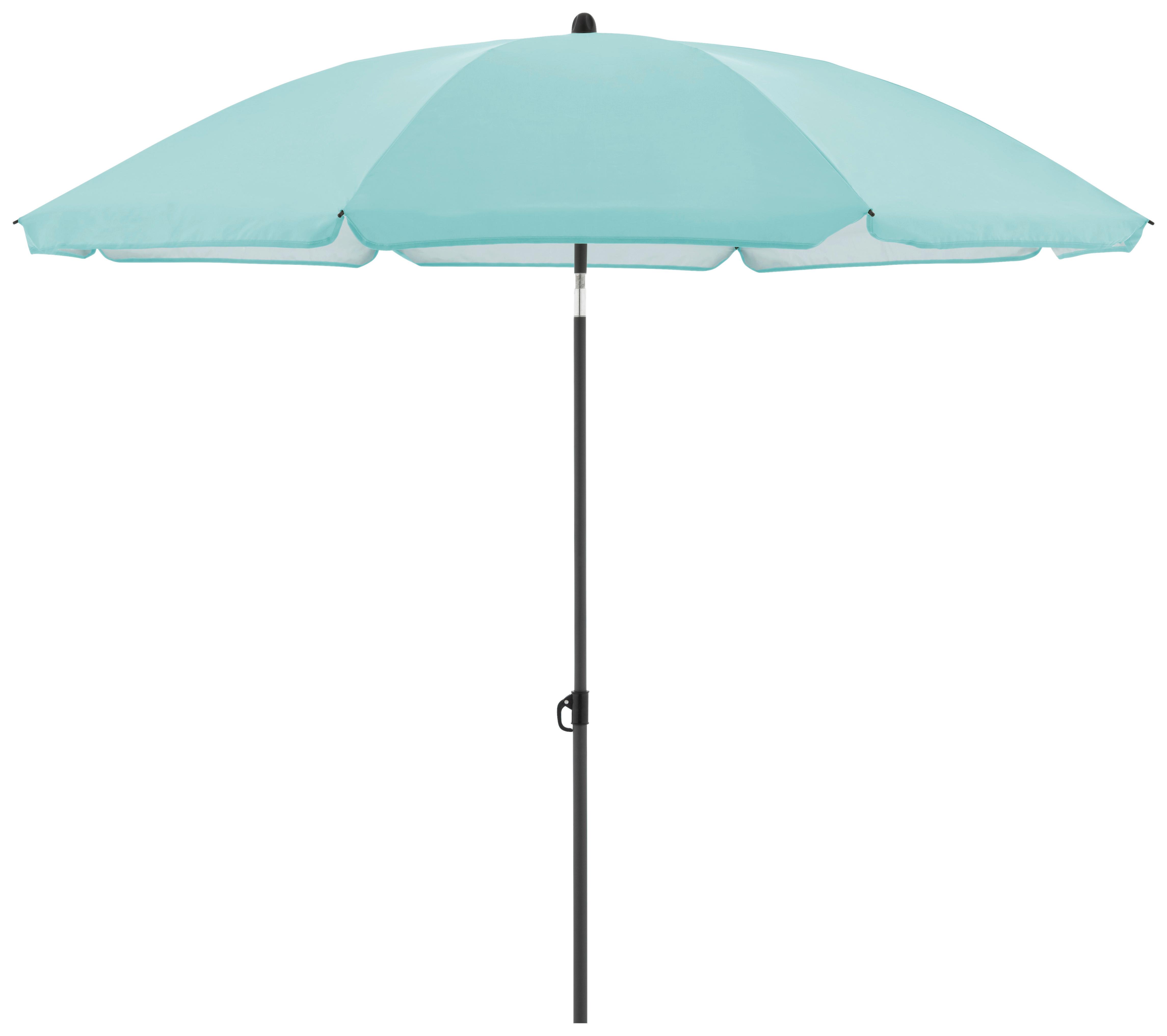 Sonnenschirm Gartenschirm Como Hellblau - Anthrazit/Hellblau, Basics, Textil/Metall (165/203cm)