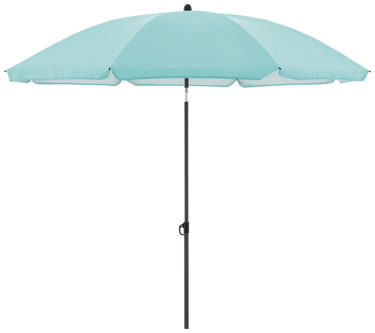 Sonnenschirm Gartenschirm Como Hellblau - Anthrazit/Hellblau, Basics, Textil/Metall (165/203cm)