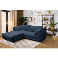 Ecksofa Vivaldi Dunkelblau S:201x240cm - Schwarz/Dunkelblau, Design, Textil (201/240cm) - MID.YOU