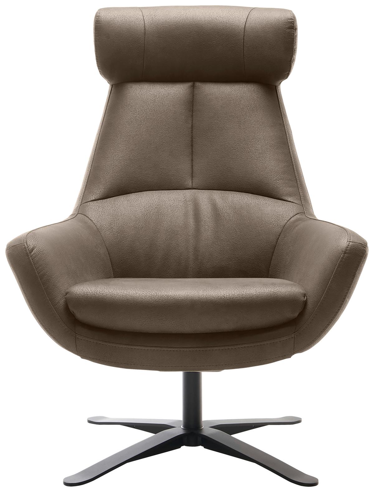 SESSEL BE ORGANIC - Schlammfarben/Schwarz, MODERN, Textil (81/112/83cm) - Trendmanufaktur