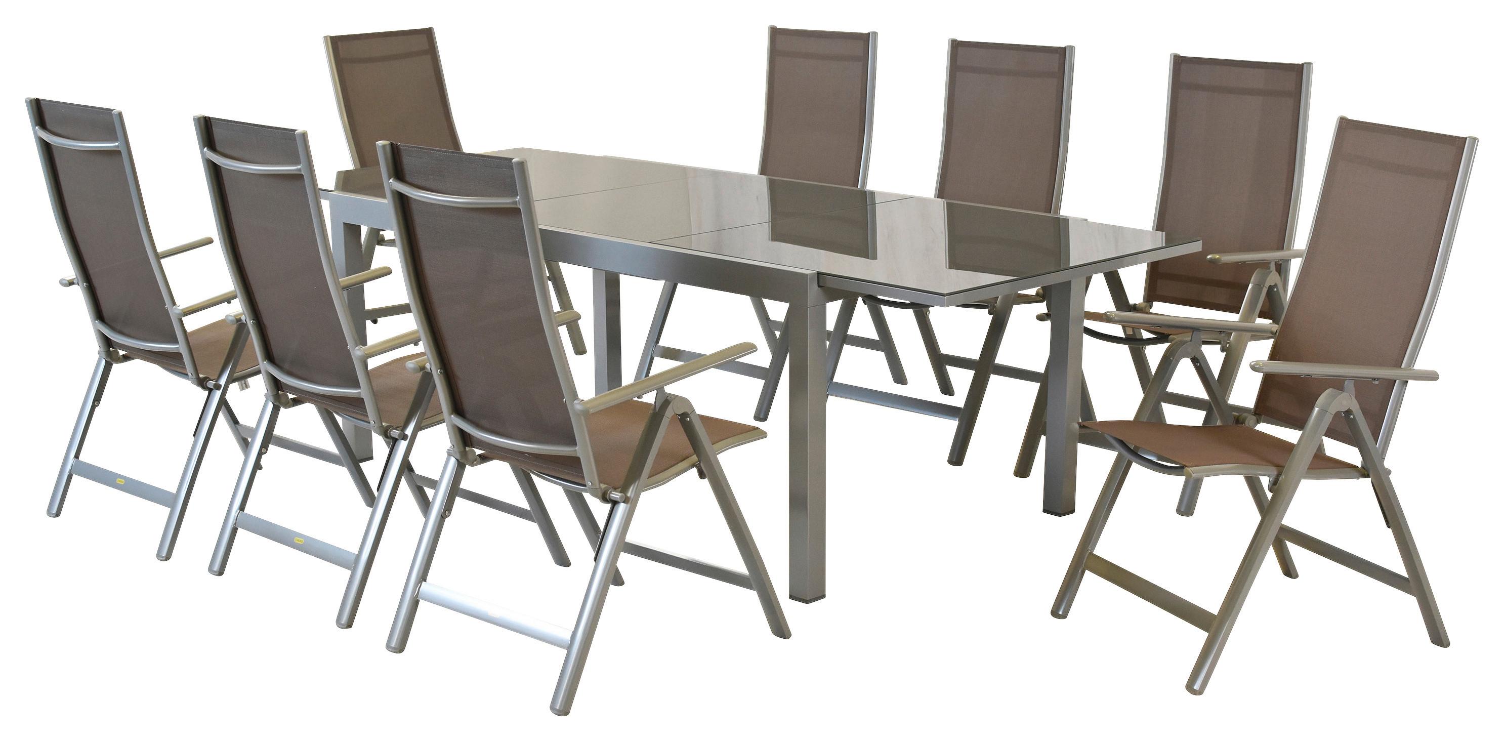 Gartenset Carrara - Taupe/Silberfarben, MODERN, Textil/Metall - Gardenson