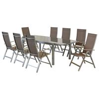 Gartenset Carrara - Taupe/Silberfarben, MODERN, Textil/Metall - Gardenson