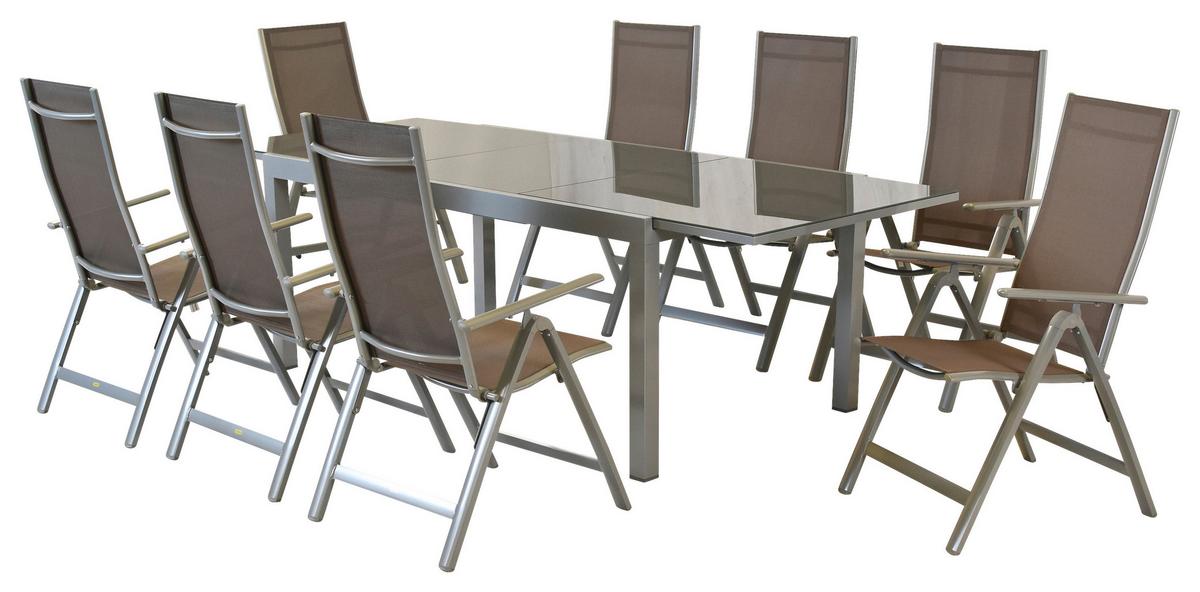 Gartenset Carrara - Taupe/Silberfarben, MODERN, Textil/Metall - Gardenson