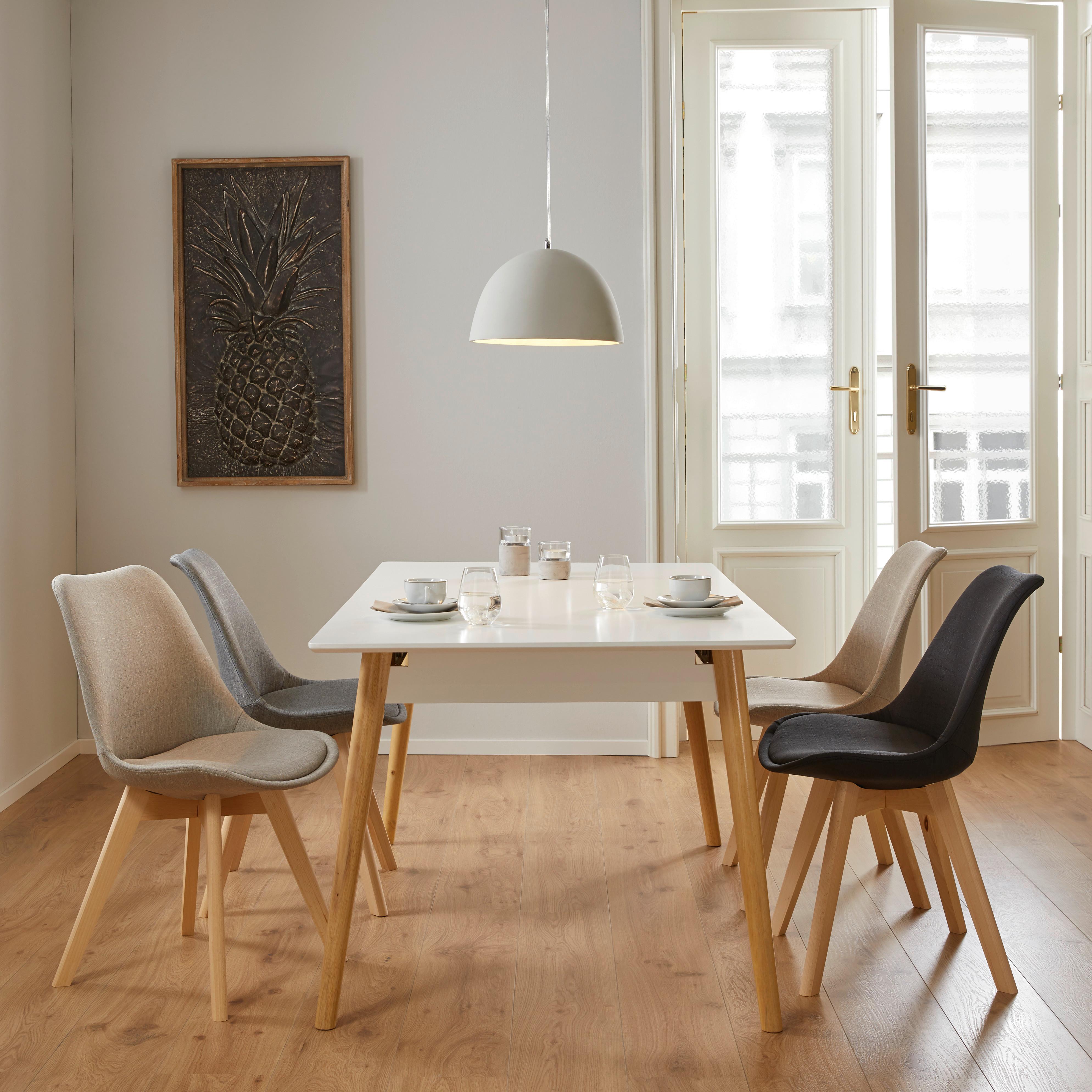 Jídelní židle Rocksi - šedá/barvy buku, Moderní, dřevo/textil (43/82,5/43cm) - Bessagi Home