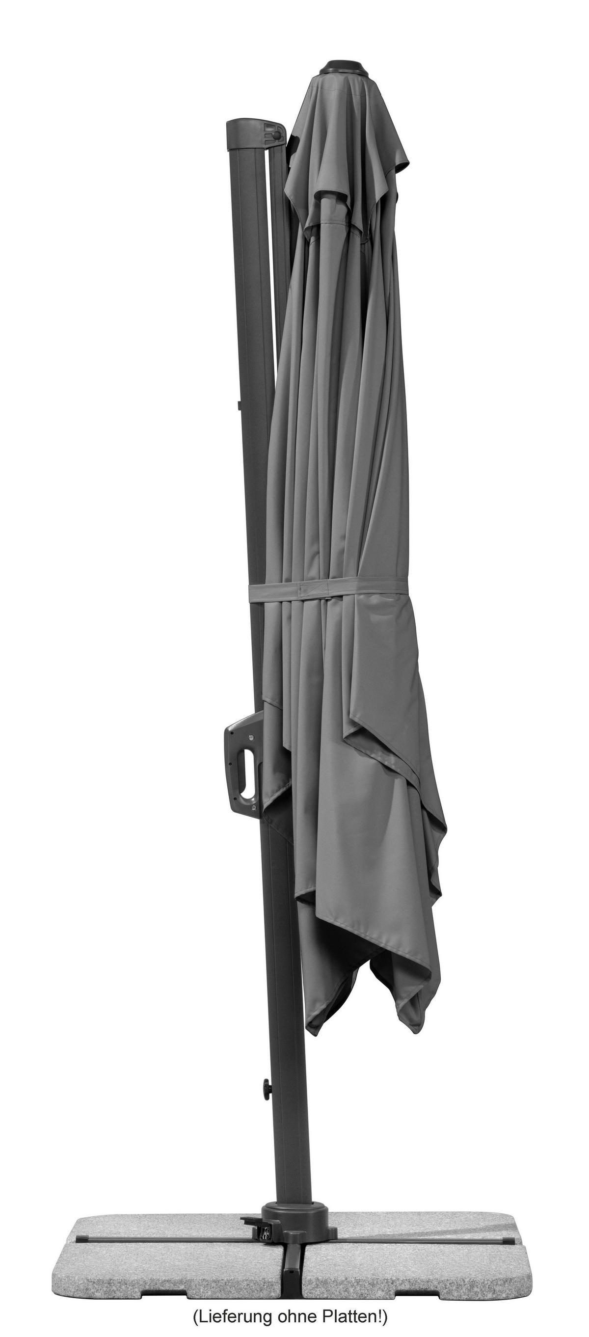 Ampelschirm Rhodos Twist BxHxT: 322x276x350 cm Anthrazit - Anthrazit, Basics, Textil/Metall (322/276/350x260cm) - Schneider