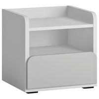 Noční stolek FLEXI barva bílá/šedá - bílá/černá, Moderní, kompozitní dřevo/plast (42/41,5/41,6cm) - Premium Living