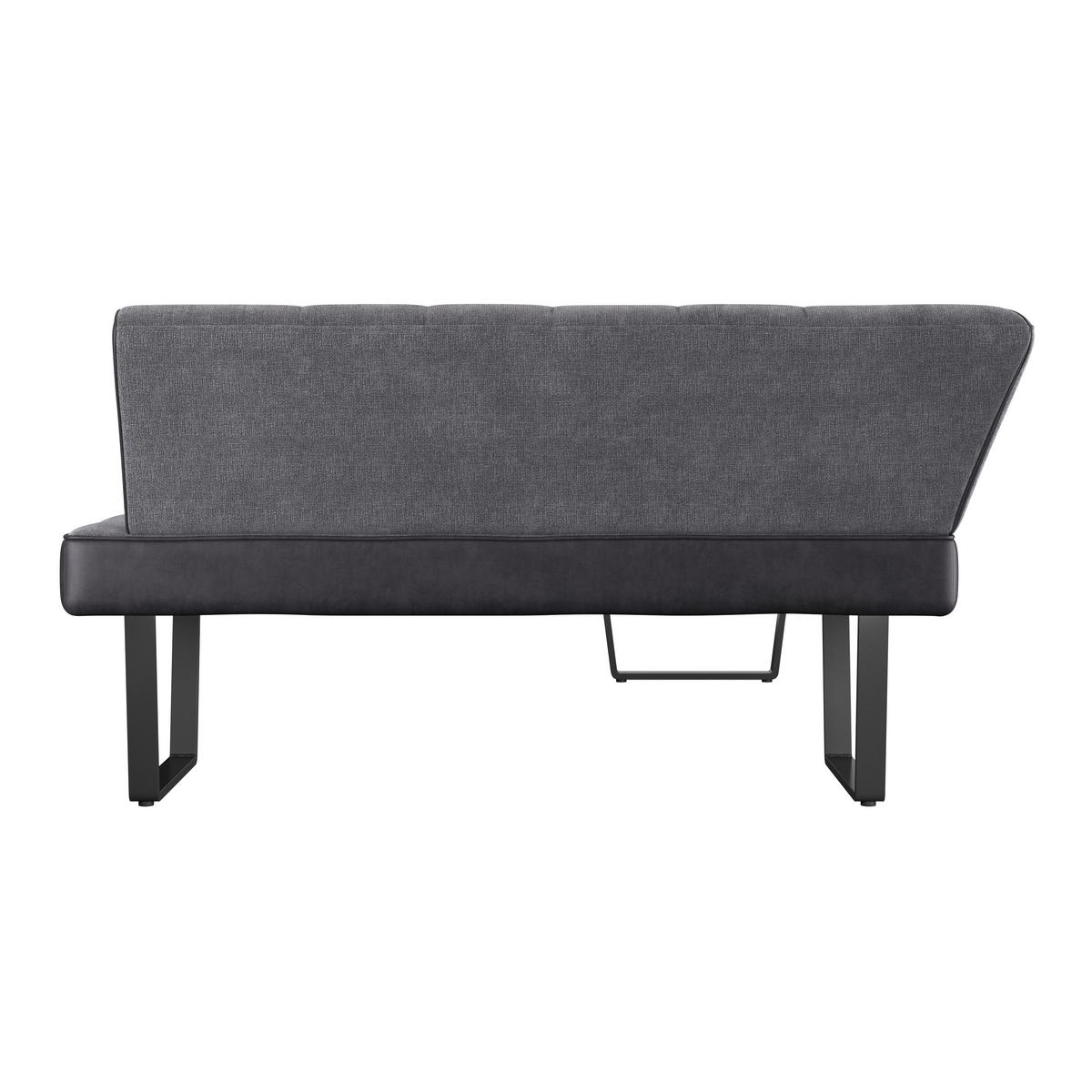 Eckbank Pag - Schwarz/Grau, KONVENTIONELL, Textil/Metall (200/160cm) - MID.YOU