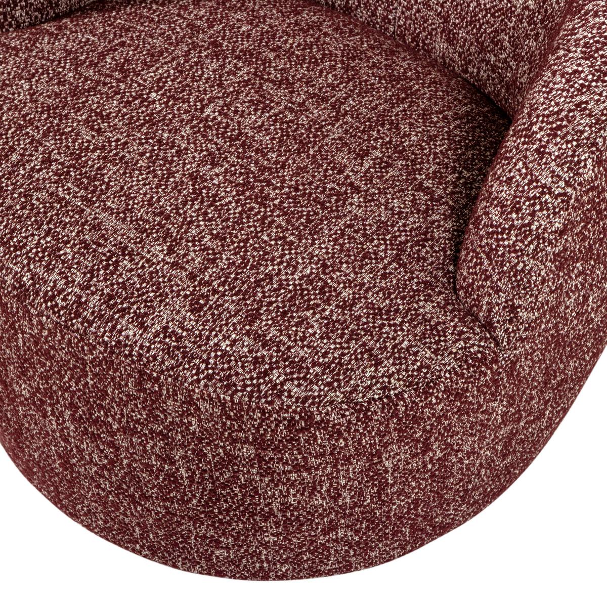 Sessel Serra Bordeaux B: 70cm - Bordeaux/Schwarz, Design, Textil (70/68/77cm) - Livetastic