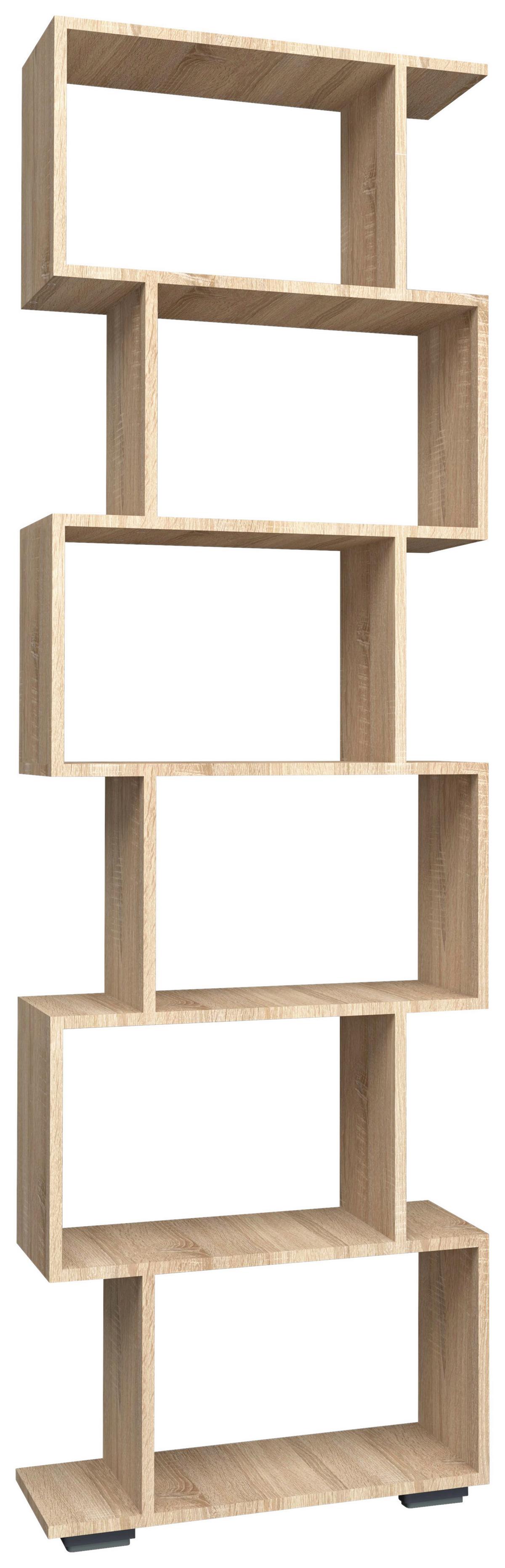 Regal Palusa Sonoma Eiche Dekor - Silberfarben/Sonoma Eiche, Design, Holzwerkstoff (60/196/24cm) - MID.YOU