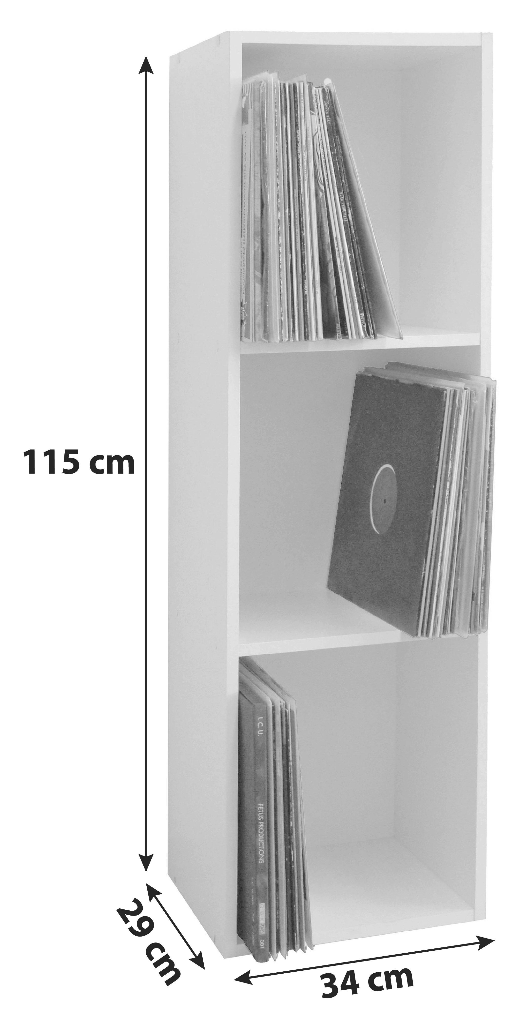 Regál Na Gramofónové Platne Platto Čierny - čierna, Konvenčný, kompozitné drevo (34/115/29cm) - MID.YOU