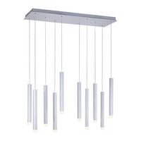 LED-Hängeleuchte Bruno H: 120 cm 10-Flammig - Alufarben, Design, Kunststoff/Metall (89/30/120cm)