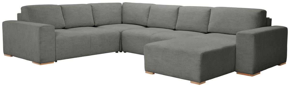 Wohnlandschaft Vouge Grau U: 283x371x208 Cm - Buchefarben/Schwarz, KONVENTIONELL, Textil (283/371/208cm) - Livetastic