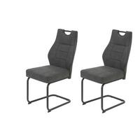 SCHWINGSTUHL-SET LINDA II S 2ER-SET - Anthrazit/Grau, MODERN, Textil/Metall (44/97/65cm) - P & B