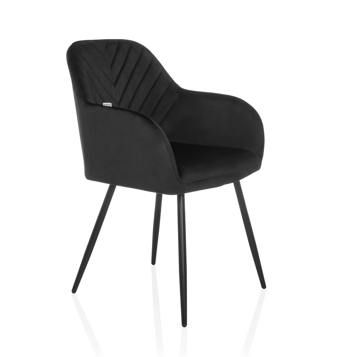 Armlehnstuhl Charvelle Schwarz B: 55 Cm - Schwarz, MODERN, Textil/Metall (55/86/58cm) - MID.YOU
