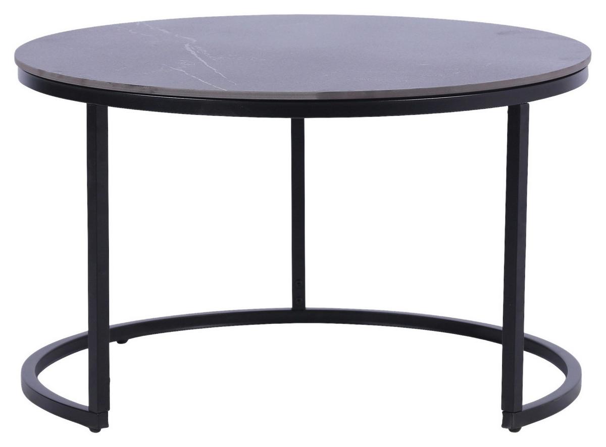 Couchtisch Seoul Keramik Schwarz, B: 75cm - Schwarz, MODERN, Keramik/Metall (75/45/75cm)